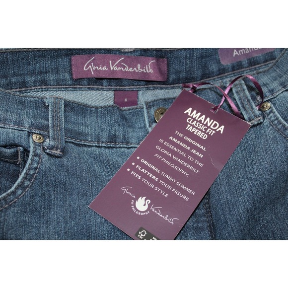 New Gloria Vanderbilt Denim Jeans S 6 Amanda Classic Fit Tapered Tummy Slimming - Picture 4 of 8